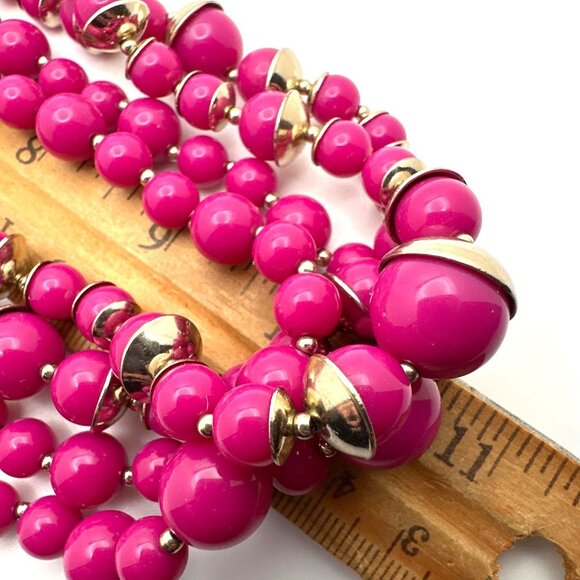 Talbots Pink Beaded Multistrand Necklace Barbie Timeless Contemporary Maximalist - Picture 7 of 8